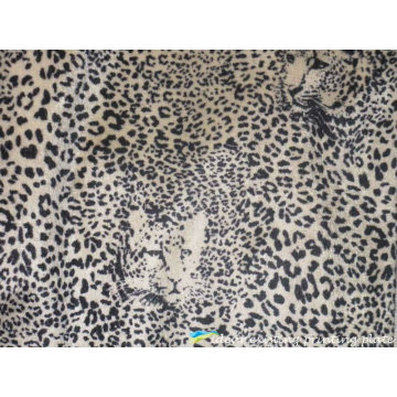 Leopard Printed Pattern Polyester Fabric For Imitation Animal Fur Fabric